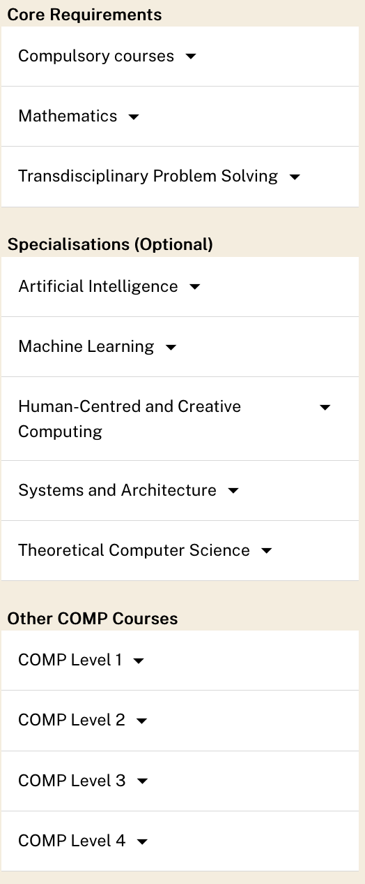 Example Computing degree left sidebar